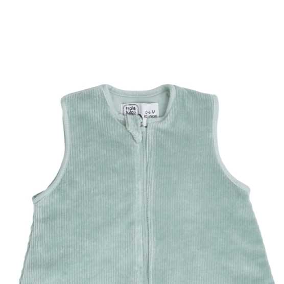 Saco de dormir recém-nascido 0/6 meses verde salva