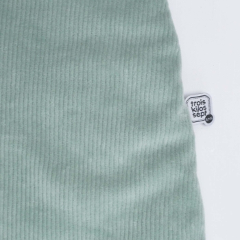 Close-up of corduroy fabric for 0-6 month baby sleeping bag