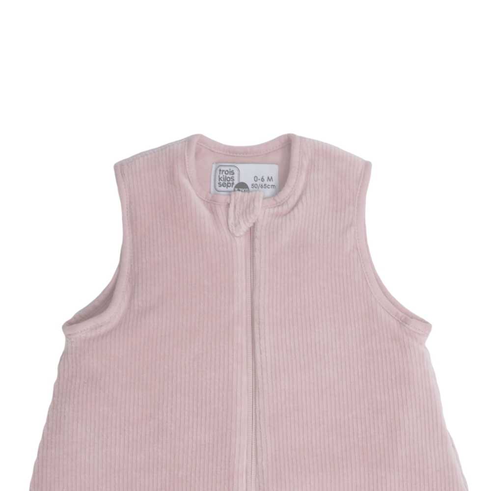 zoom gola saco de dormir recém-nascido rosa empoeirada
