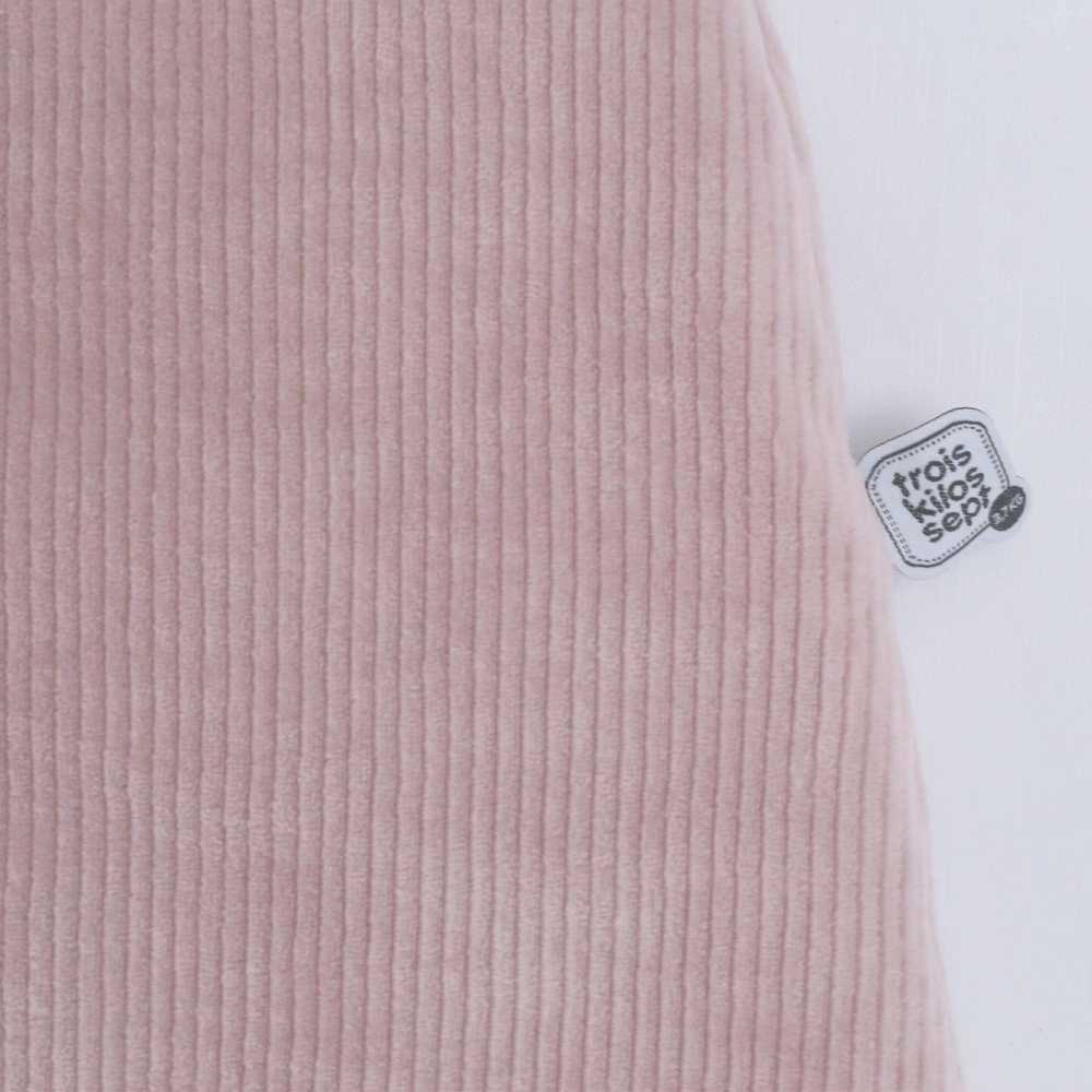Zoom tecido veludo cotelê saco de dormir bebé rosa empoado