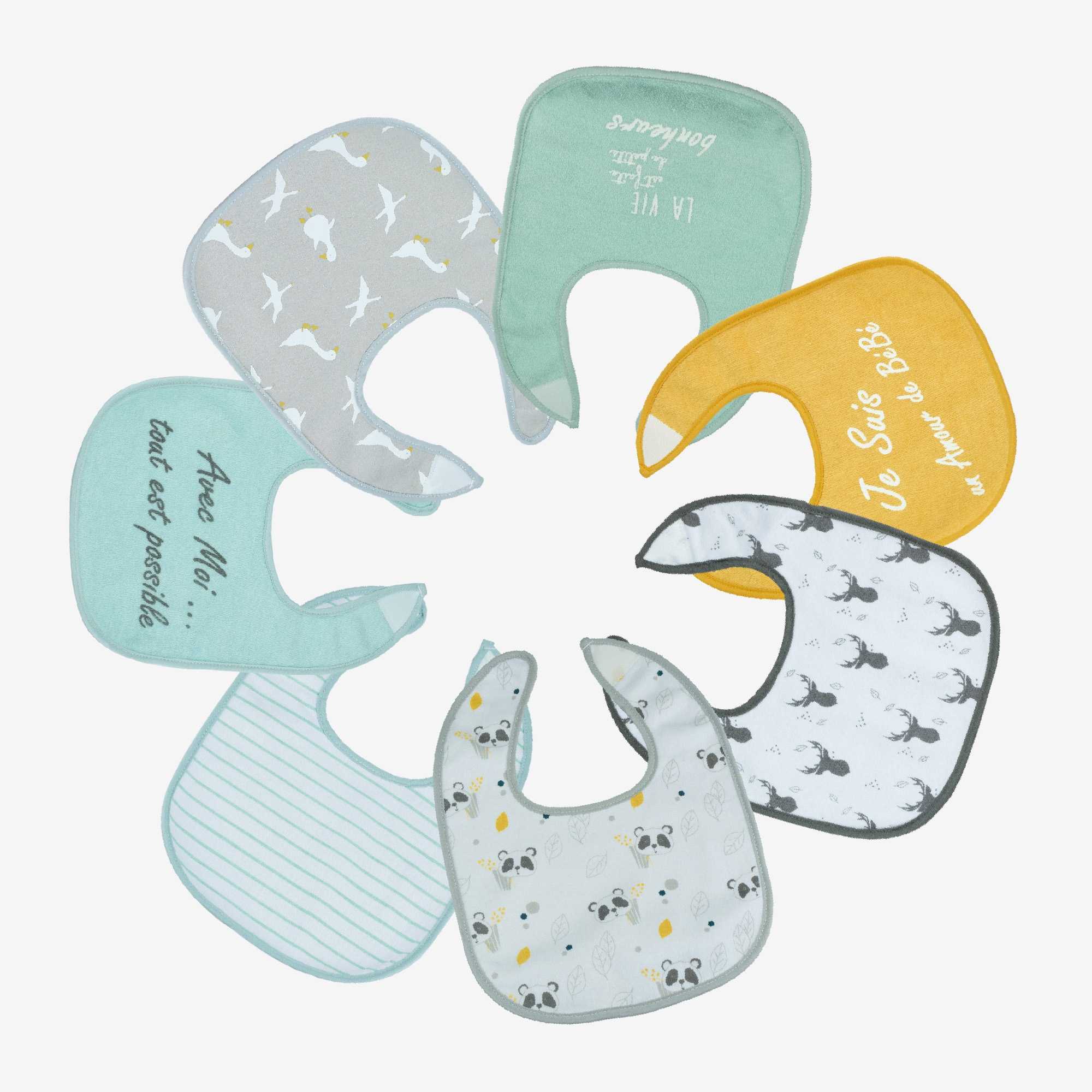 Trois Kilos Sept - Lot De 7 Bavoirs Multicolore
