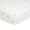 Drap housse écru avec des motifs feuilles Drap housse écru avec des motifs feuilles