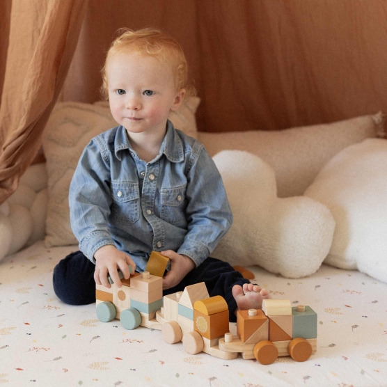 Wooden train toy for baby