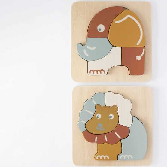 2 puzzles em madeira para bebé