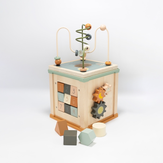 Wooden baby activity cube