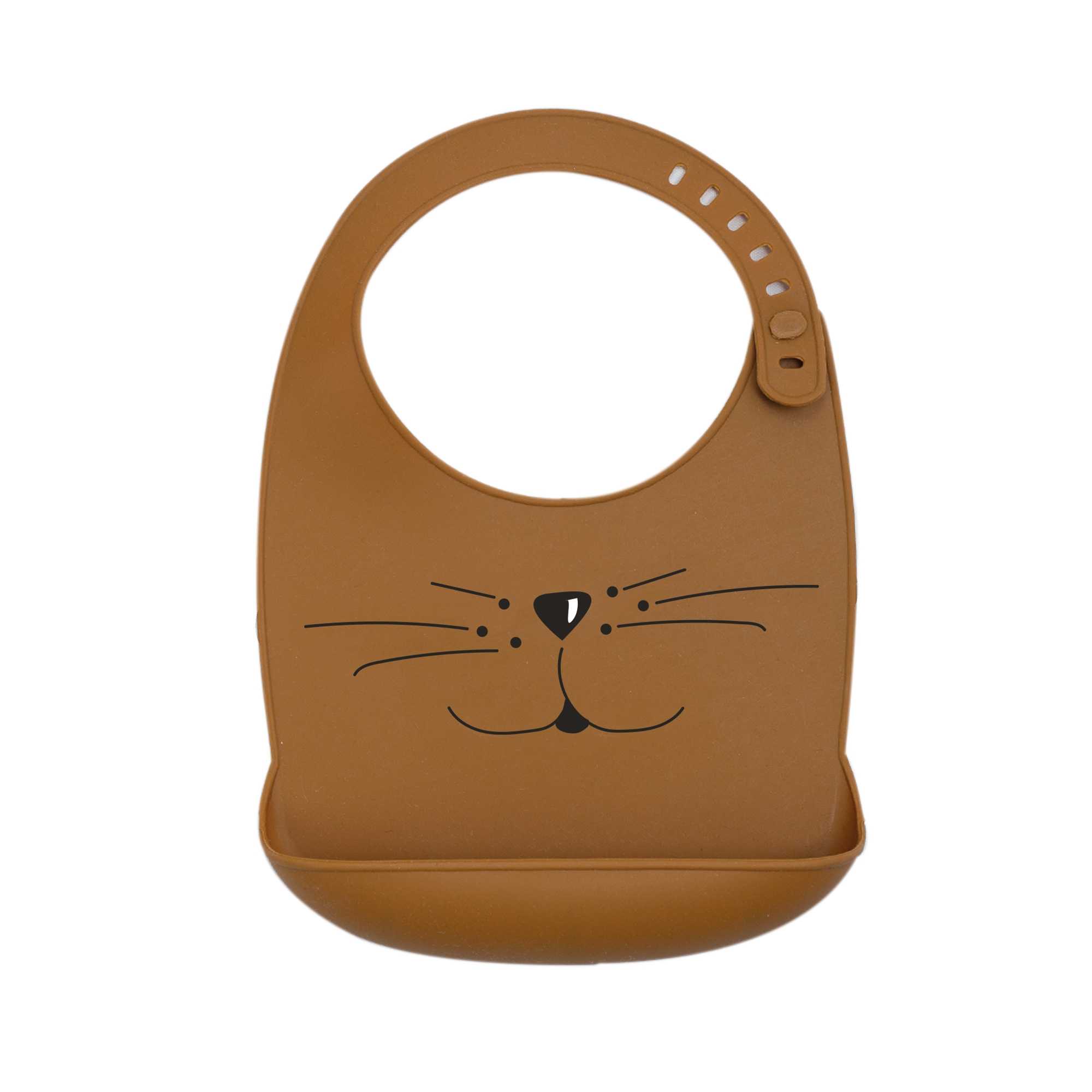 Trois Kilos Sept - Bavoir Silicone Récupérateur Pour Bébé Caramel