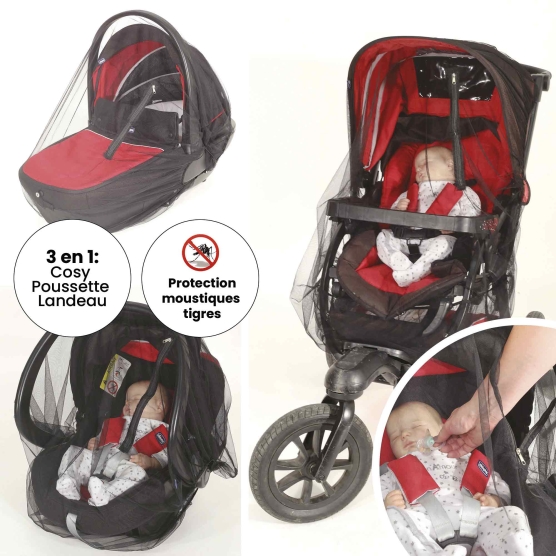 Stroller mosquito net for tiger mosquitoes
