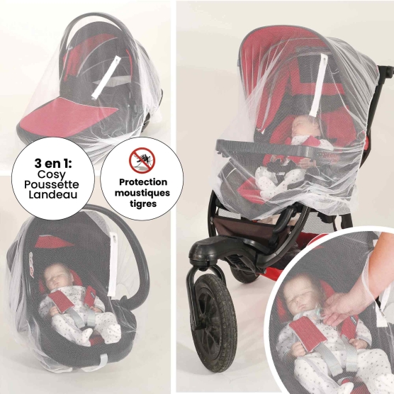 Stroller mosquito net for tiger mosquitoes