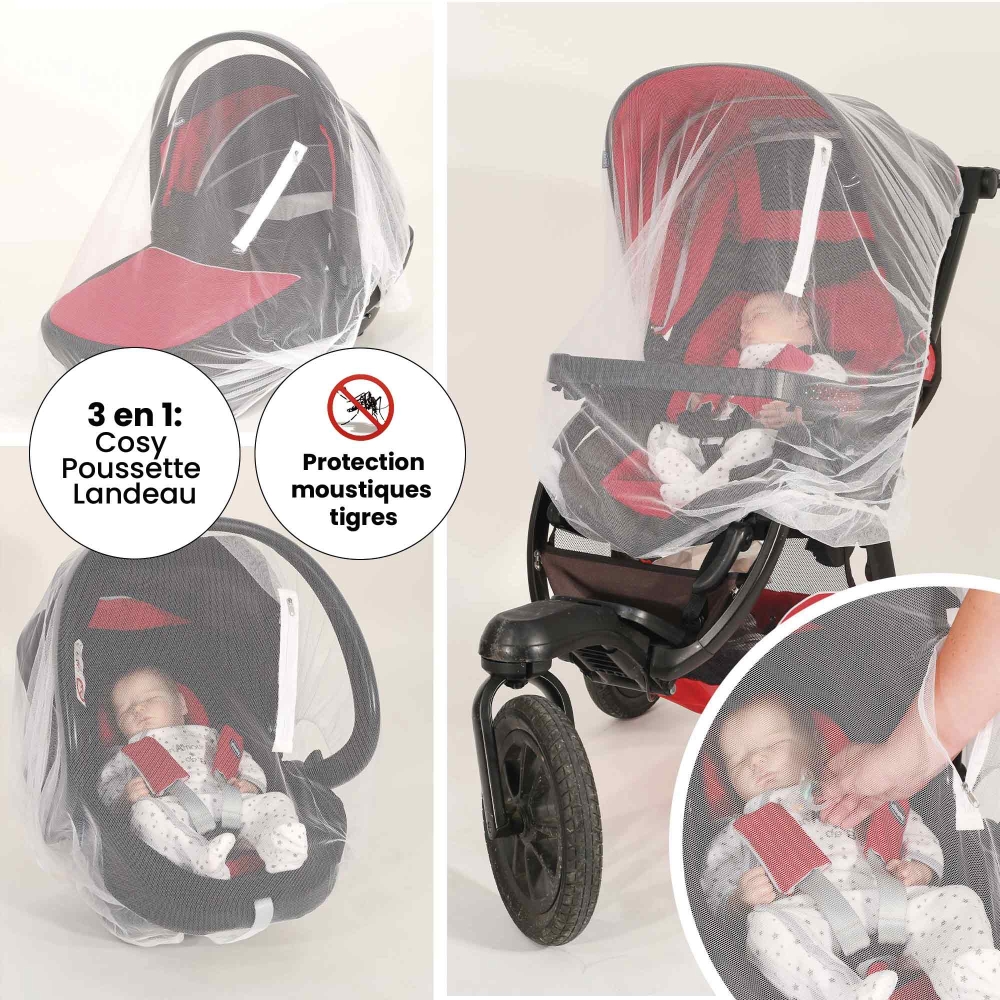 Stroller mosquito net for tiger mosquitoes