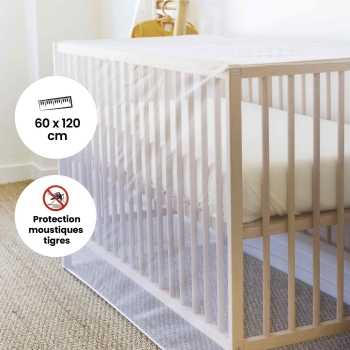 Mosquiteiro para cama de bebé 60x120cm e anti mosquitos tigre