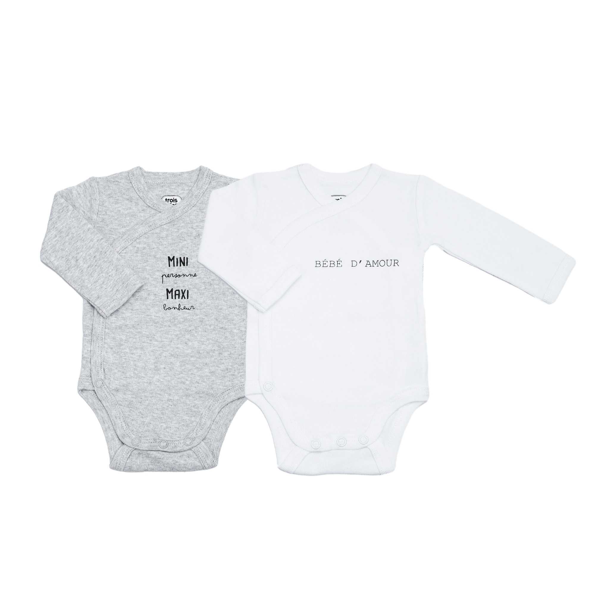 Trois Kilos Sept - Lot de 2 bodies bébé manches longues