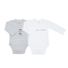 Lote de 2 bodies bebé cinzento e branco mini, maxi