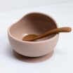Conjunto de refeição 2 peças em silicone tigela com ventosa e colher