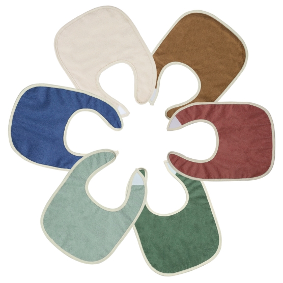 Set of 6 colored bibs