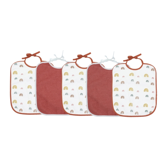Set of 5 baby tie bibs