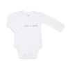 Body branco para bebé com a inscrição "bebé de amor"