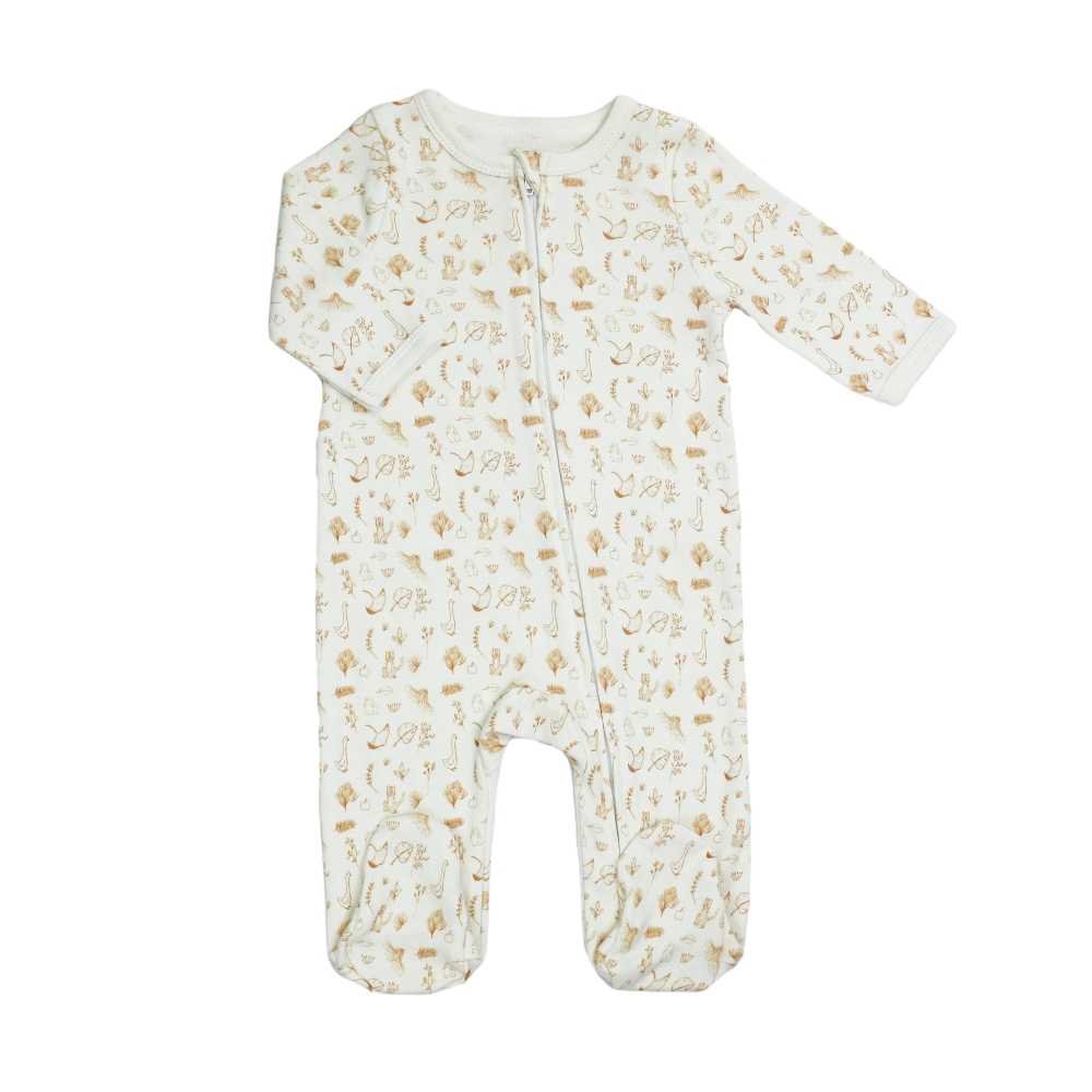 Pijama bege para recém-nascido