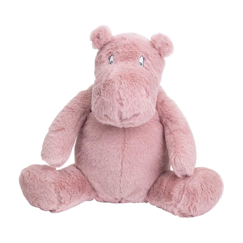 Peluche para bebé Cléo, a hipopótamo, 30 cm, rosa velho