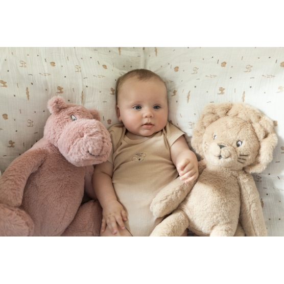 Knuffel baby Cléo de nijlpaard 30cm oud roze