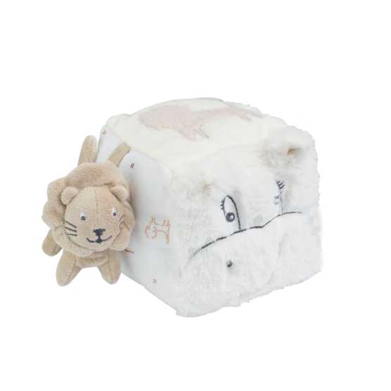 cubo de atividades com leão para bebé.