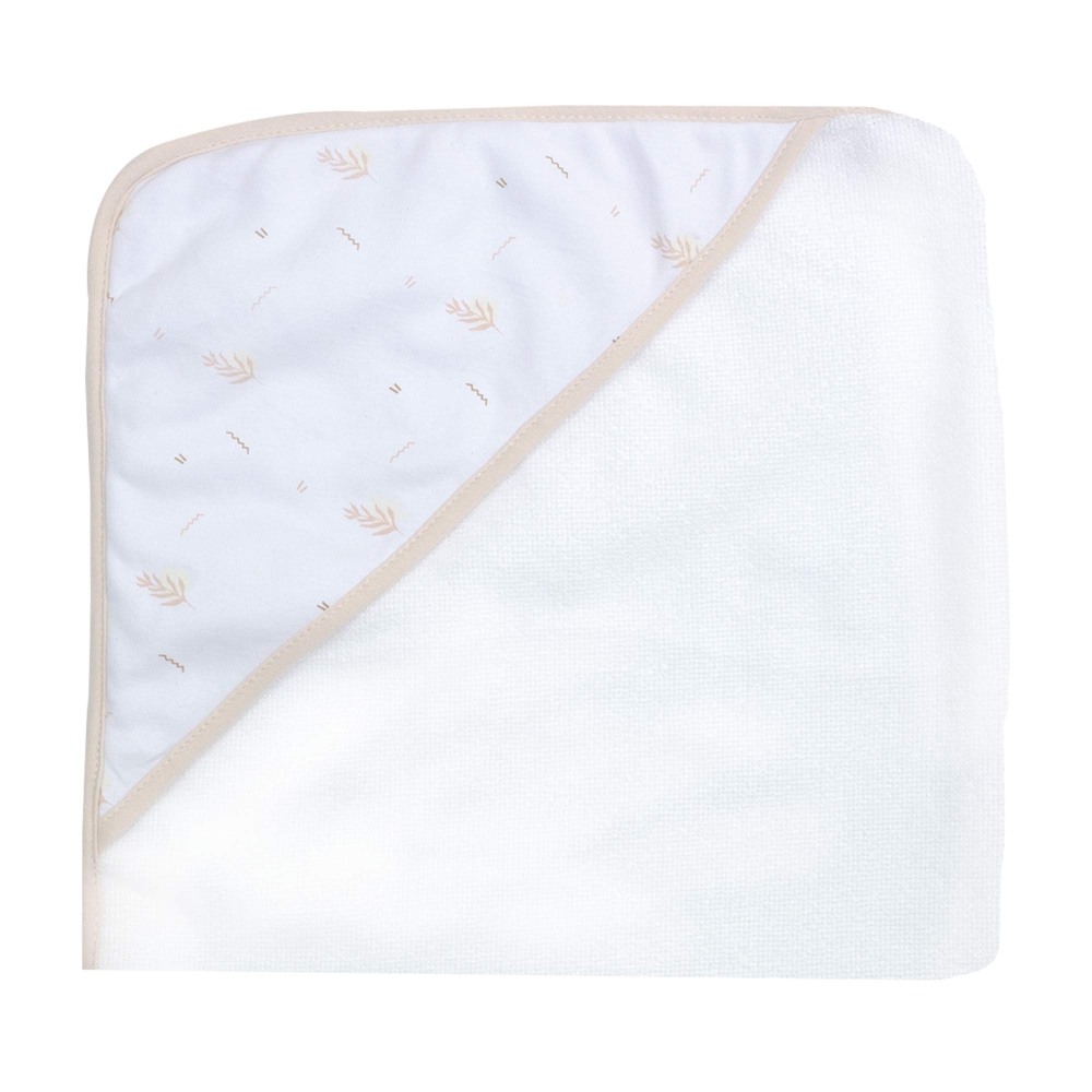Capa de baño bebé con capucha beige, dimensiones 70x70cm