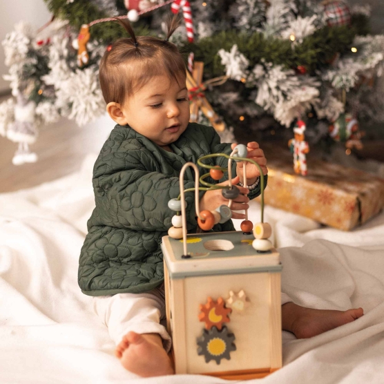 Wooden baby activity cube