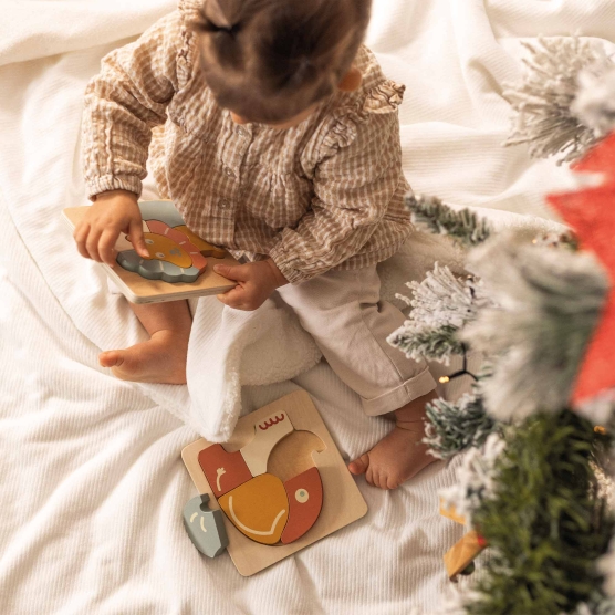 2 houten puzzels voor baby
