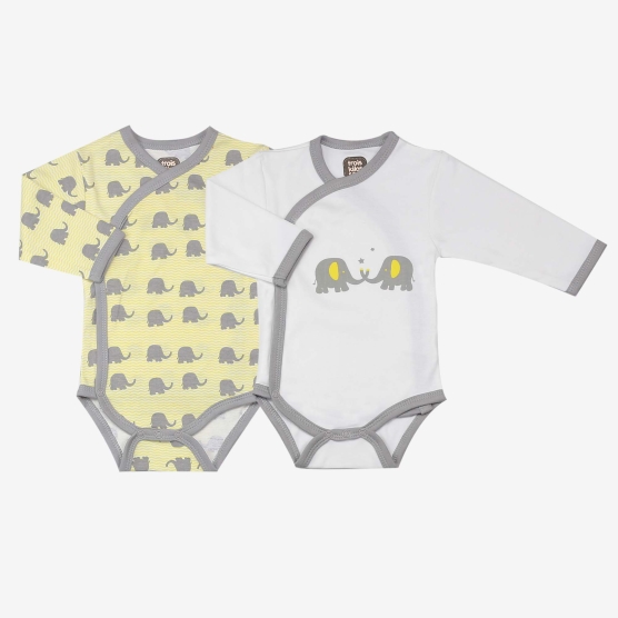 Set of 2 wrap bodysuits -...