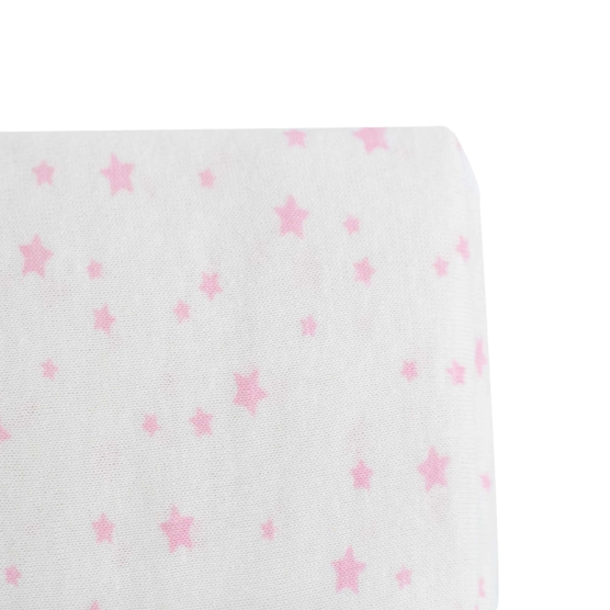 Fitted sheet jersey - Pink stars