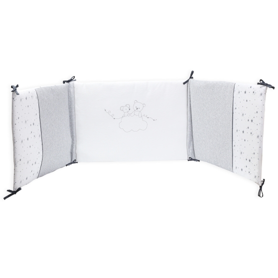 Crib bumper with detached...