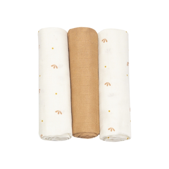Set of 3 caramel petal nappies