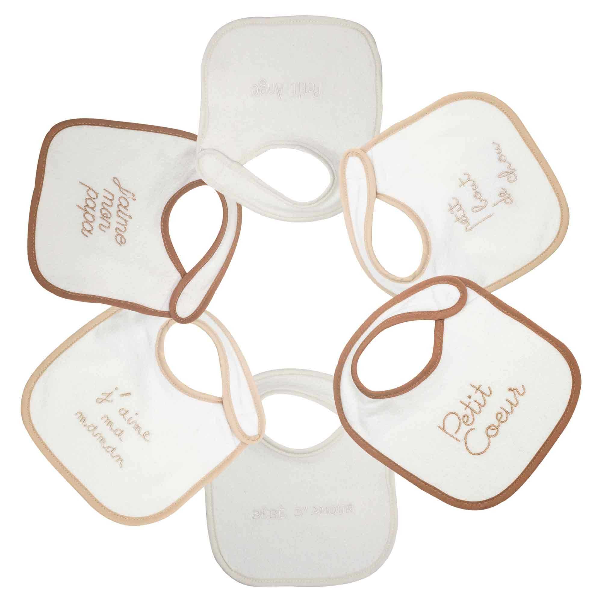 Trois Kilos Sept - Lot de 6 bavoirs naissance