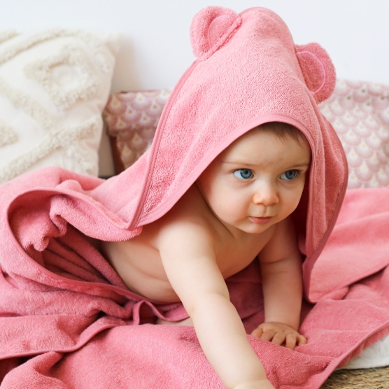 Pink bath cape without...