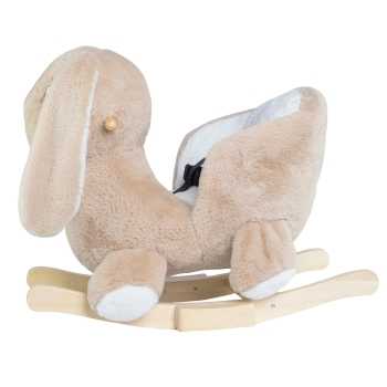 Baloiço para bebé em forma de coelho visto de perfil Baloiço para bebé em forma de coelho visto de perfil