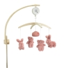 Mobile musical lapin et ourson couleur terre de sienne