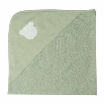 olive green baby hooded bath towel