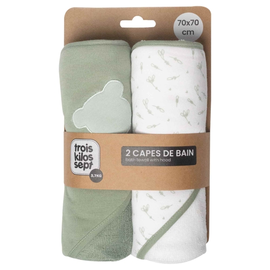 Lot de 2 capes de bain bébé