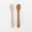 Lot 2 cuillères silicone bébé - Sable & caramel