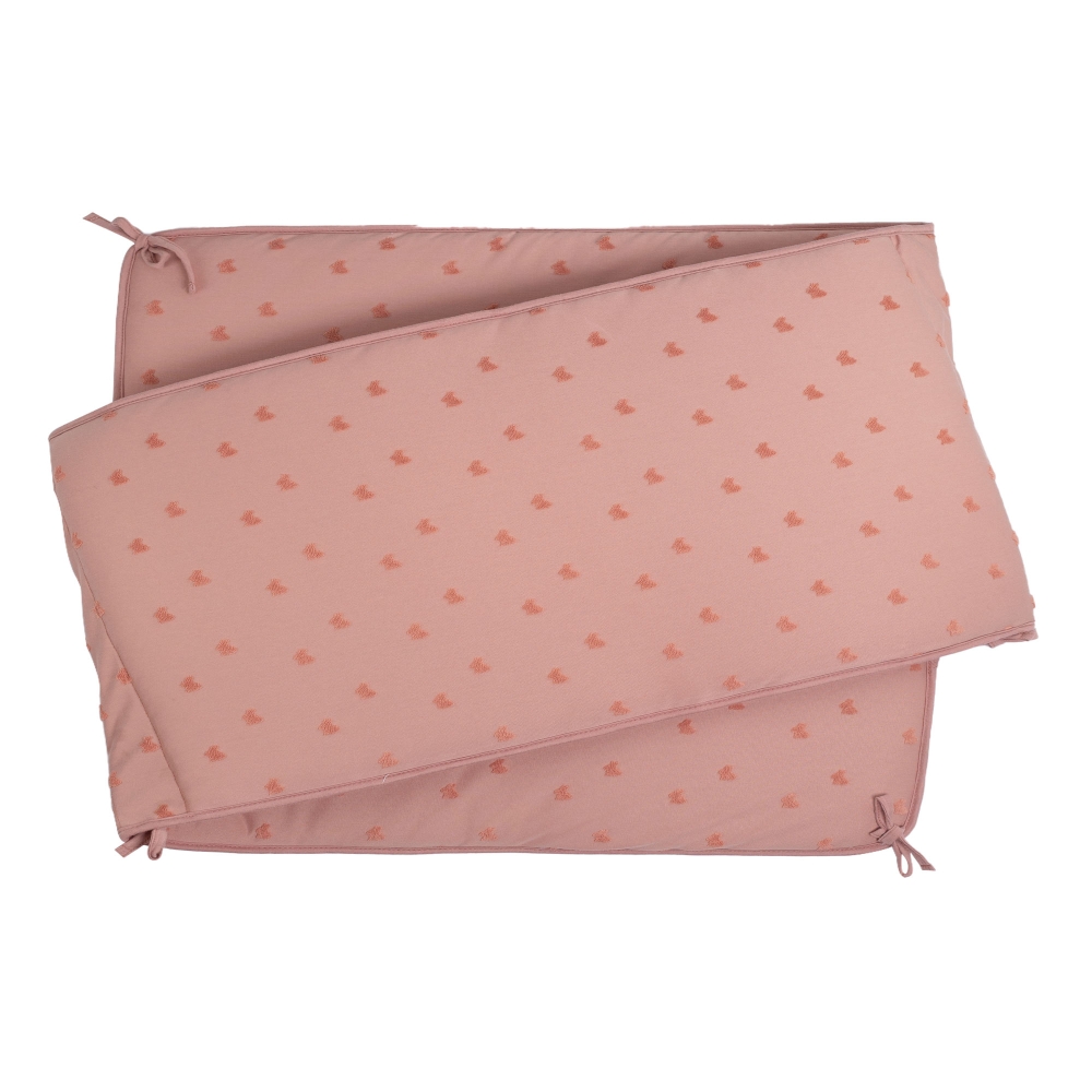 High position crib bumper for baby bed in sienna color