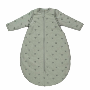 Sleeping bag with removable sleeves in clay green color