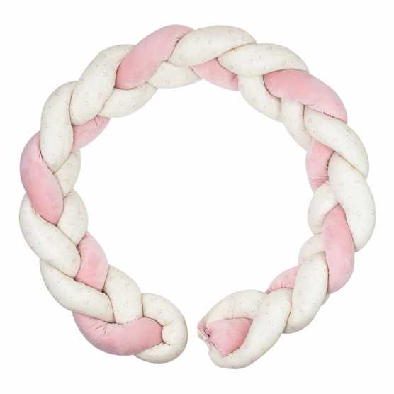 trança decorativa branca e rosa com flores