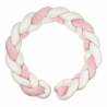 decorative white and pink braid with flowers
