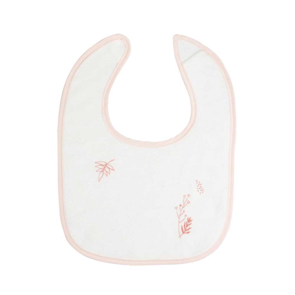 babete branco com motivos florais babete branco com motivos florais