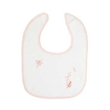 babete branco com motivos florais babete branco com motivos florais