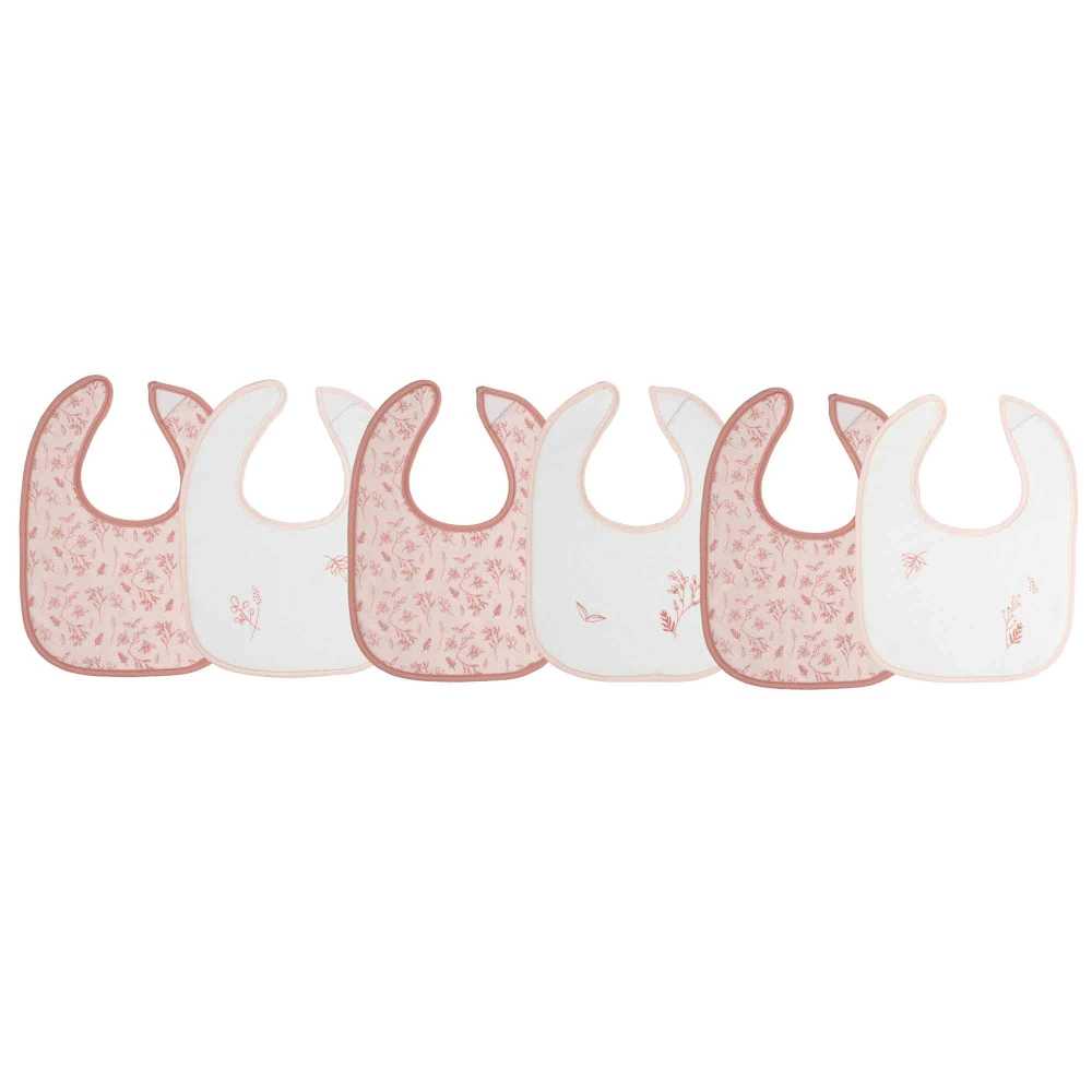conjunto de 6 babetes para bebé com motivos florais conjunto de 6 babetes para bebé com motivos florais