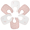 Conjunto de 6 babetes rosa e brancos com flores para recém-nascidos Conjunto de 6 babetes rosa e brancos com flores para recém-nascidos