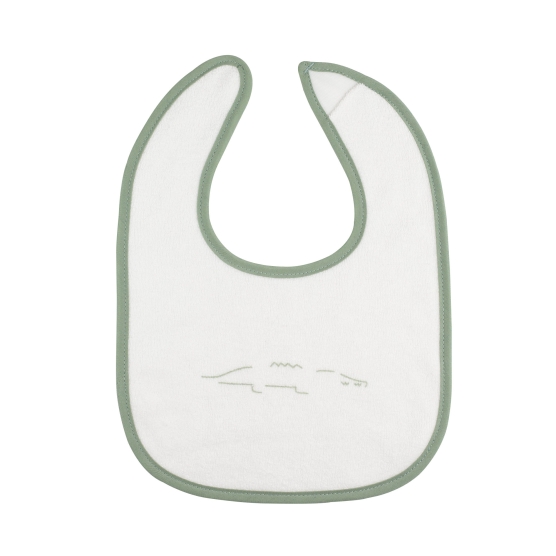 Lot de 6 bavoirs bébé beige et vert motifs savane