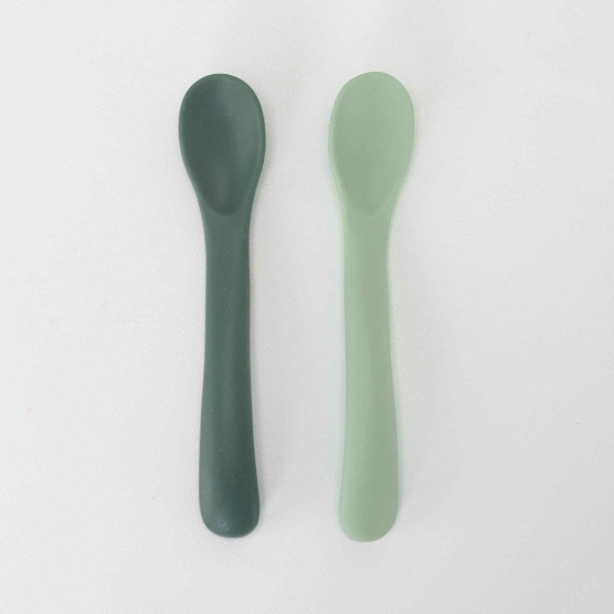 Lot de 2 cuillères en silicone verte
