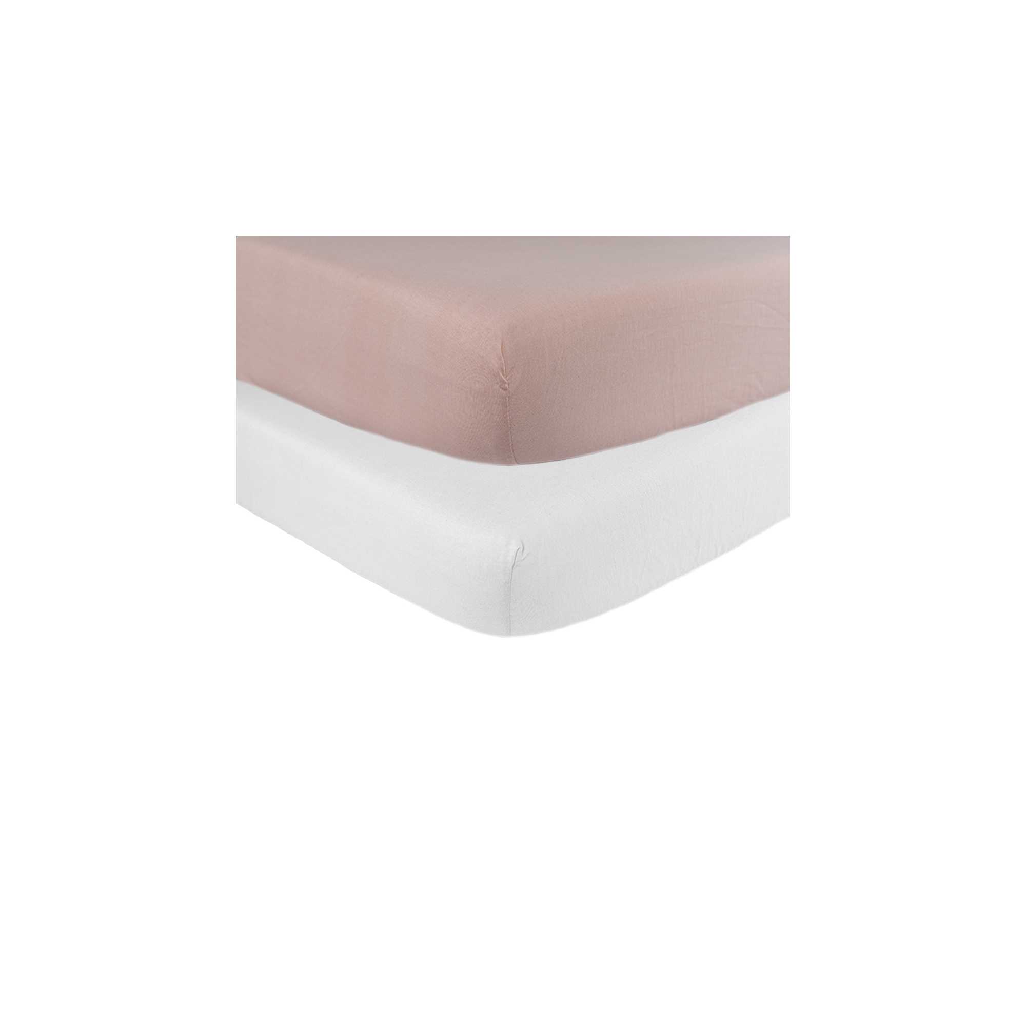 Trois Kilos Sept - Lot De 2 Draps-housses Lit Bébé Vieux Rose