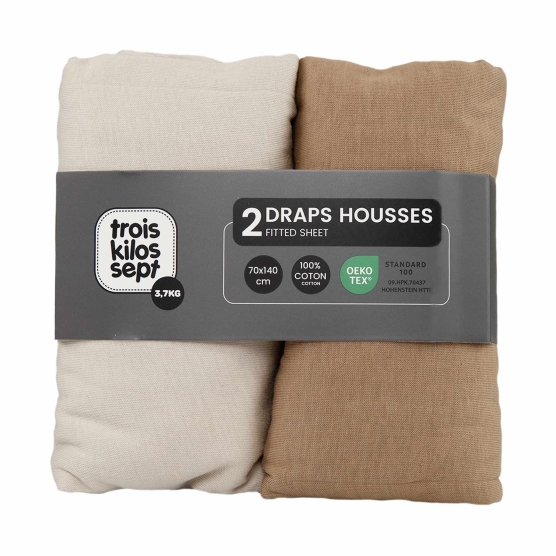 Lot de 2 draps housses -...